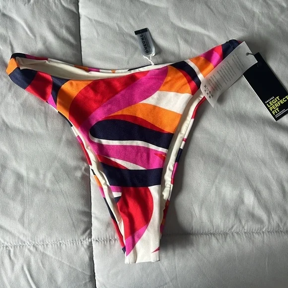 Lulus Taylor White Multi Print High Waisted Bikini Bottoms - Picture 6 of 7